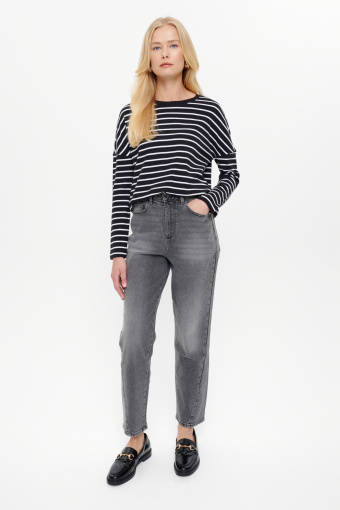 Czarny basicowy longsleeve w paski Czarny basicowy longsleeve w paski