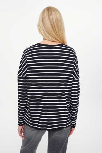 Czarny basicowy longsleeve w paski Czarny basicowy longsleeve w paski