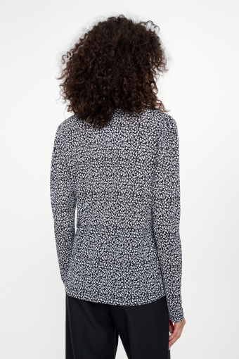 Czarno-biały longsleeve z wiązaniem Czarno-biały longsleeve z wiązaniem