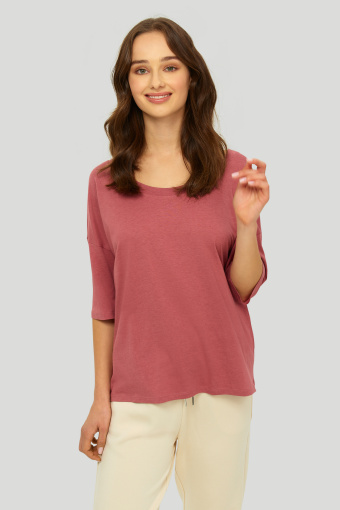 Luźny top w kolorze zgaszonego różu Luźny top w kolorze zgaszonego różu