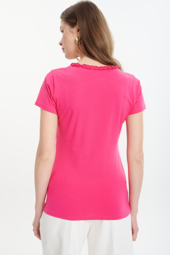 Top v-neck w kolorze fuksji Top v-neck w kolorze fuksji