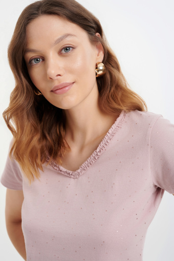 Romantyczny top z delikatnym printem Romantyczny top z delikatnym printem