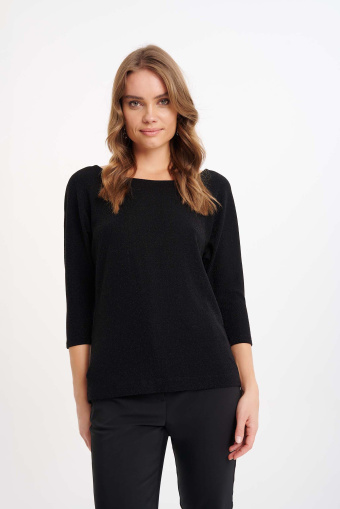 Czarny top z delikatnym połyskiem