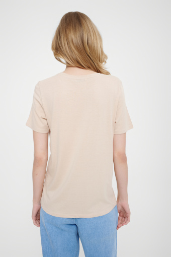 Kremowy top z kolorową grafiką