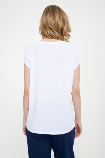 Biały top z nadrukiem w kwiaty