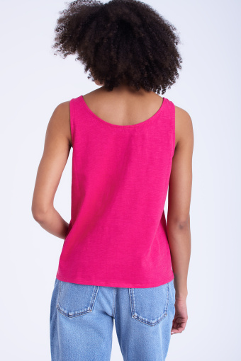 Bawełniany top w kolorze różowym