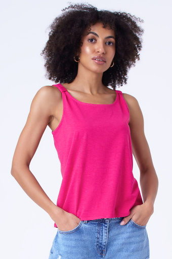 Bawełniany top w kolorze różowym