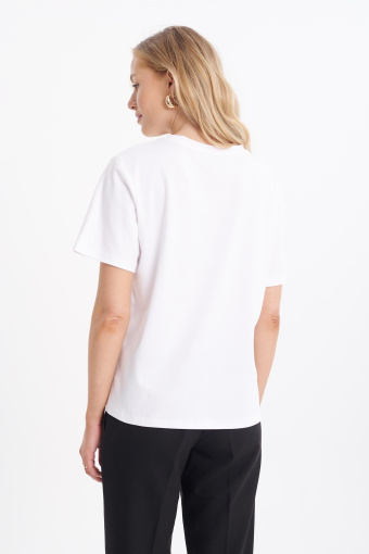 Top w stylu basic, biały