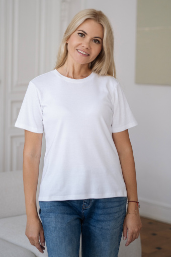 Top w stylu basic, biały