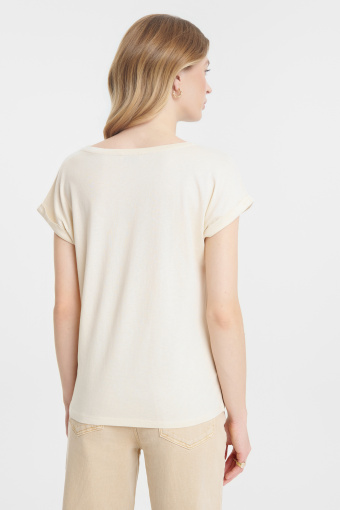 Beżowy top z grafiką Beżowy top z grafiką