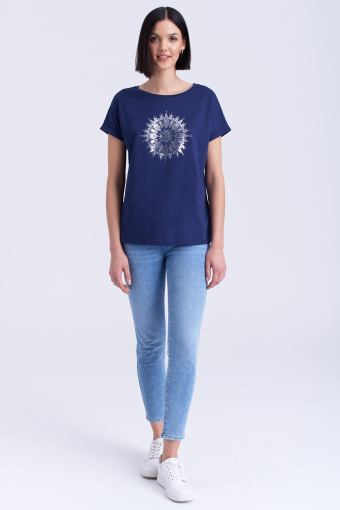 Granatowy top z mandalą Granatowy top z mandalą