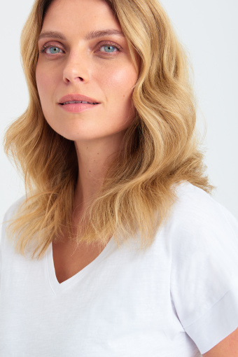 Casual'owy top w białym kolorze, krótkie rękawy Casual'owy top w białym kolorze, krótkie rękawy