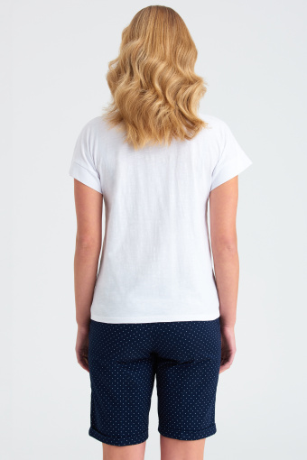 Casual'owy top w białym kolorze, krótkie rękawy Casual'owy top w białym kolorze, krótkie rękawy