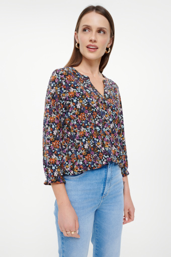 Casualowy top w drobne kwiaty