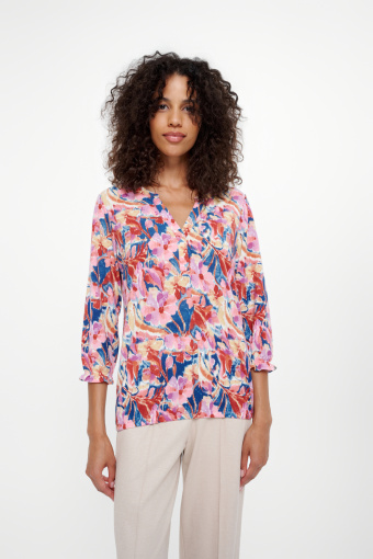 Multikolorowy top z rękawem 3/4 Multikolorowy top z rękawem 3/4