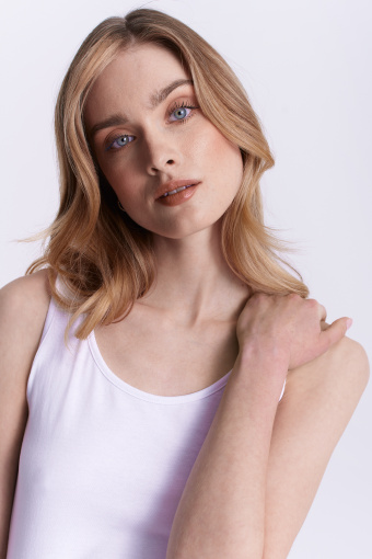 Bawełniany, biały top