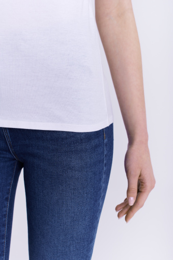 Bawełniany, biały top