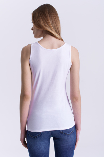 Bawełniany, biały top