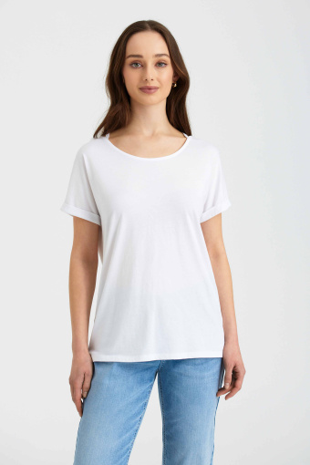 Top z wycięciem na plecach, biały