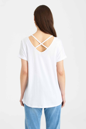 Top z wycięciem na plecach, biały
