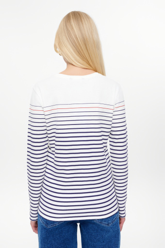 Dopasowany top z granatowe paski