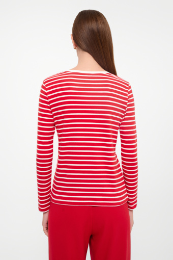 Czerwony bawełniany longsleeve w paski