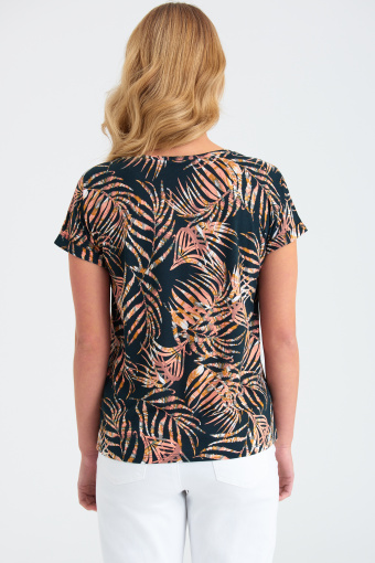 Oversize'owy top z tropikalnym nadrukiem