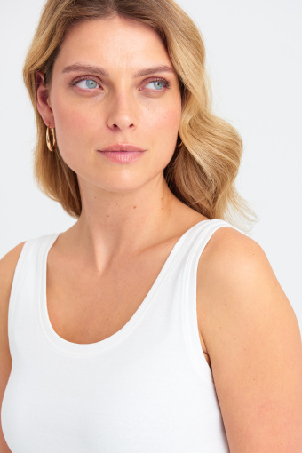 Bawełniany top na ramiączkach, biały