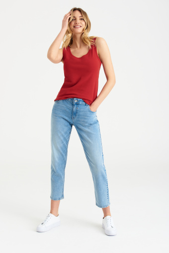 Dopasowany top na ramiączkach, czerwony Dopasowany top na ramiączkach, czerwony