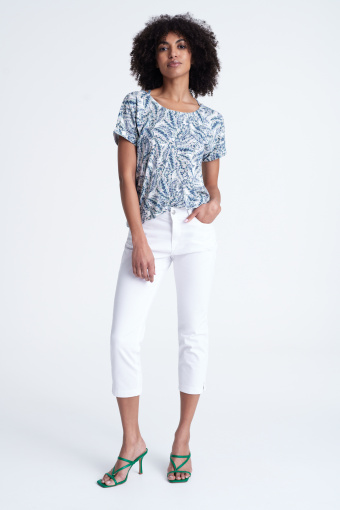 Luźny top z nadrukiem typu tropic