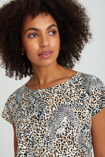 Bawełniany top z nadrukiem w cętki Bawełniany top z nadrukiem w cętki