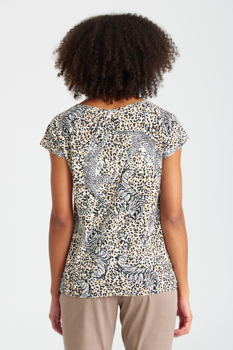 Bawełniany top z nadrukiem w cętki Bawełniany top z nadrukiem w cętki