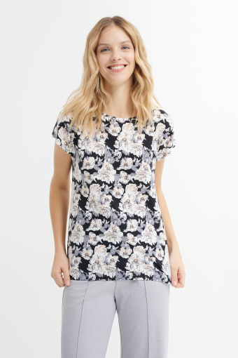 Casualowy top w kwiatowy print  Casualowy top w kwiatowy print