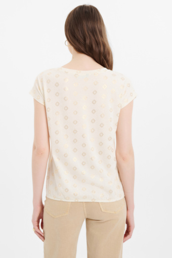 Stylowy top z połyskującym nadrukiem