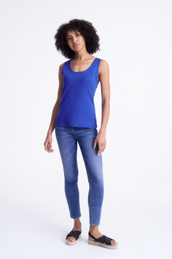 Kobaltowy top bez rękawów