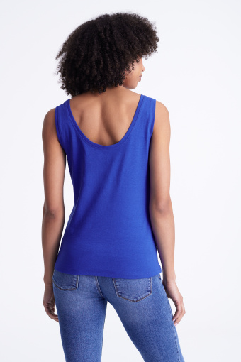 Kobaltowy top bez rękawów