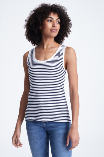 Biało-czarny top w drobne paski