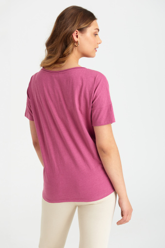 Luźny top w kolorze ciemnego różu