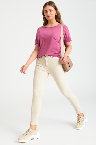 Luźny top w kolorze ciemnego różu