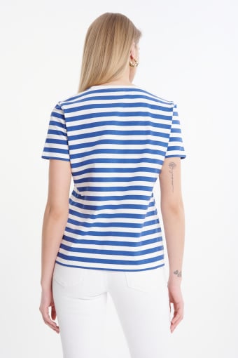 Marynarski top ze złotą kotwicą