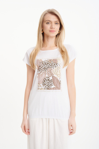 Top z ozdobną kolorową grafiką