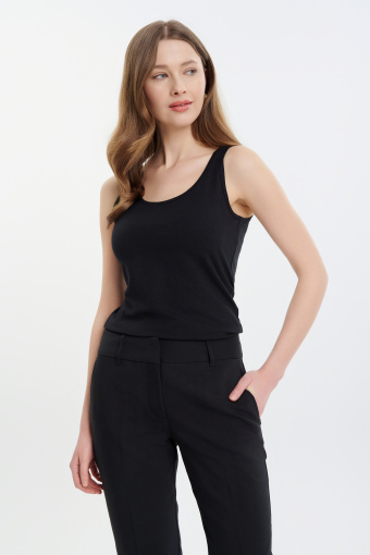 Czarny dopasowany top basic