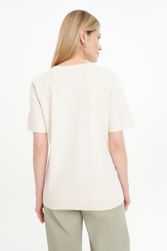 Kremowy top z bawełny Kremowy top z bawełny