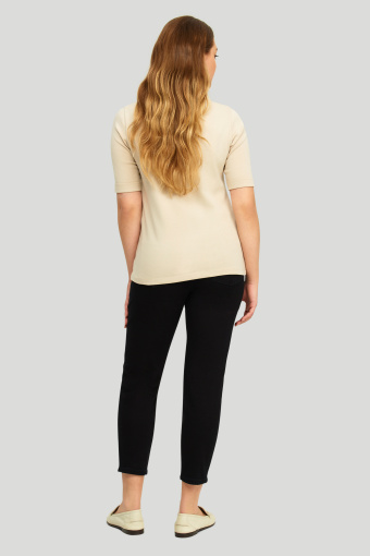 Beżowy, bawełniany top