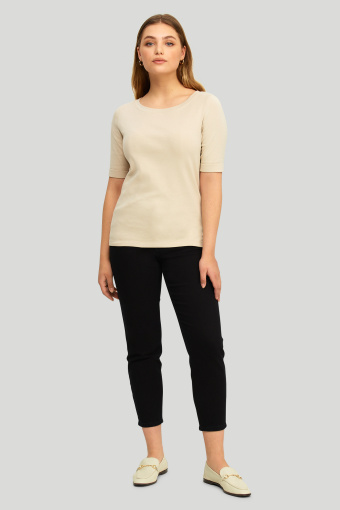 Beżowy, bawełniany top