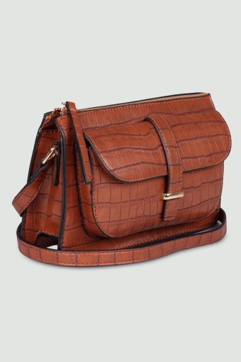 Brązowa torebka z kieszenią z przodu Brązowa torebka z kieszenią z przodu