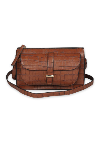 Brązowa torebka z kieszenią z przodu Brązowa torebka z kieszenią z przodu