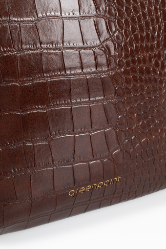 Lakierowana torebka z motywem skóry krokodyla