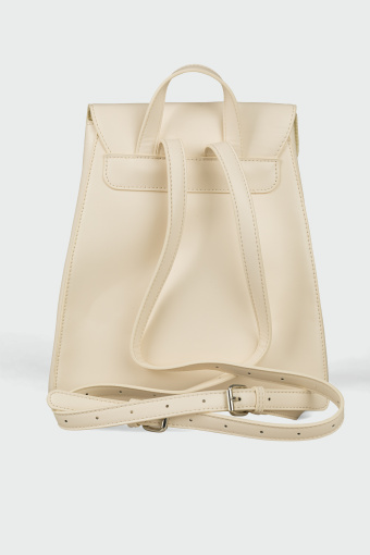 Kremowy plecak z kieszenią na zamek Kremowy plecak z kieszenią na zamek