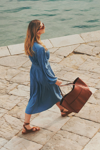 Torebka shopperka, brązowa